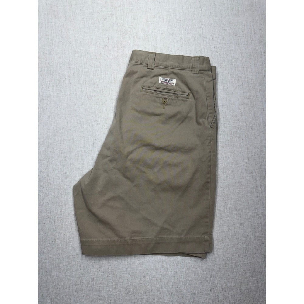 VTG Polo Ralph Lauren Philip Short Mens 42 Khaki Tan Chino Cotton Flat Classic